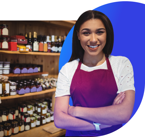 Empresaria sonriente representando SpinGo Pyme, préstamos para negocios