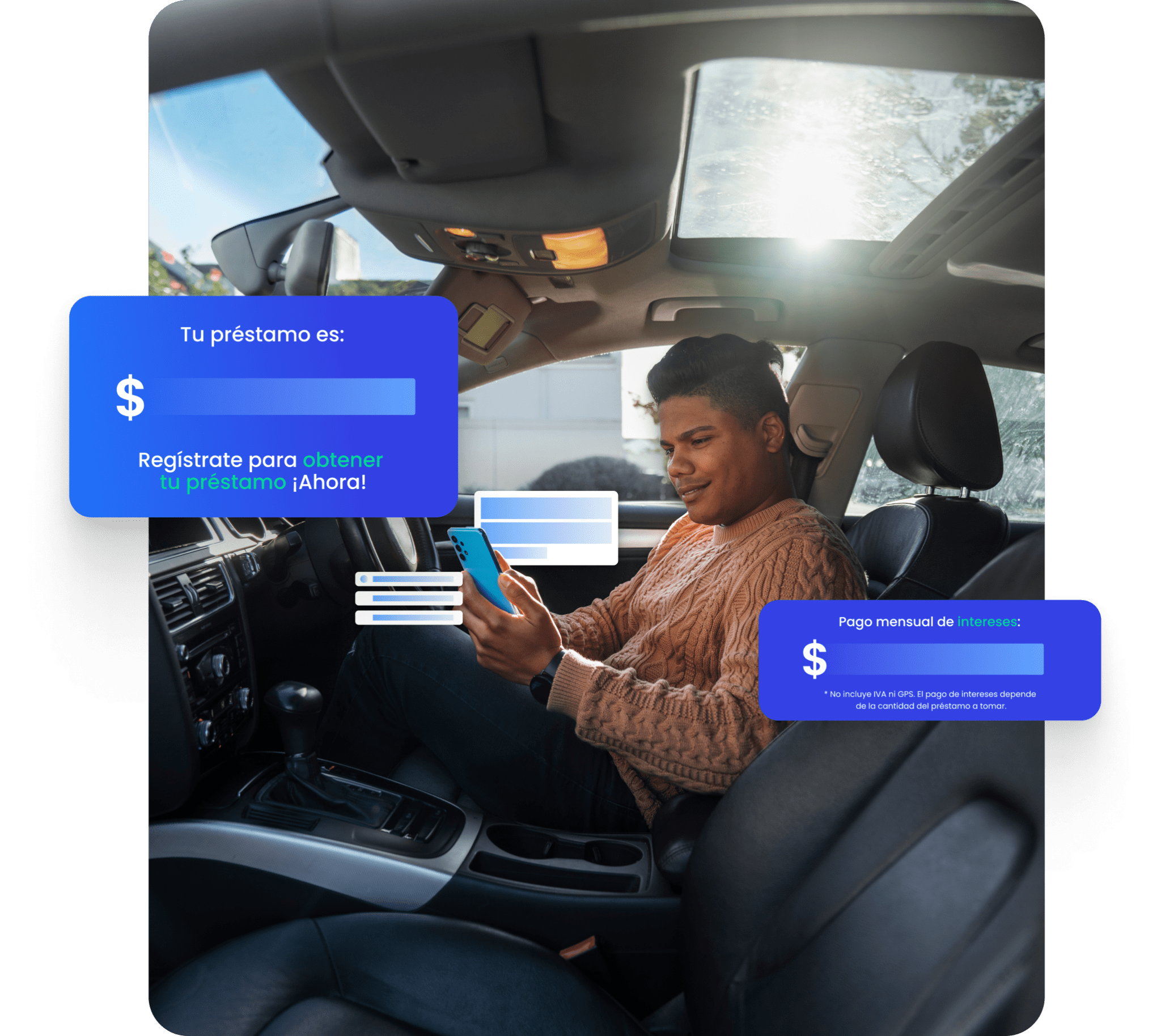 Solicita tu préstamo SpinGo desde tu auto con tu celular